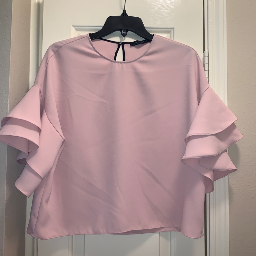 Zara ruffle sleeve top